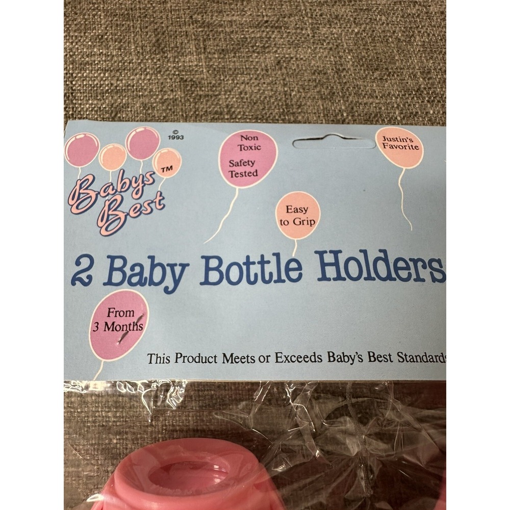 Baby Bottle Infant Easy Grip Pink Holders Set of 4 - Picture 5 of 5